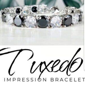 Park Lane Tuxedo Impression Tennis Bracelet Black & White Limited Edition 40ct